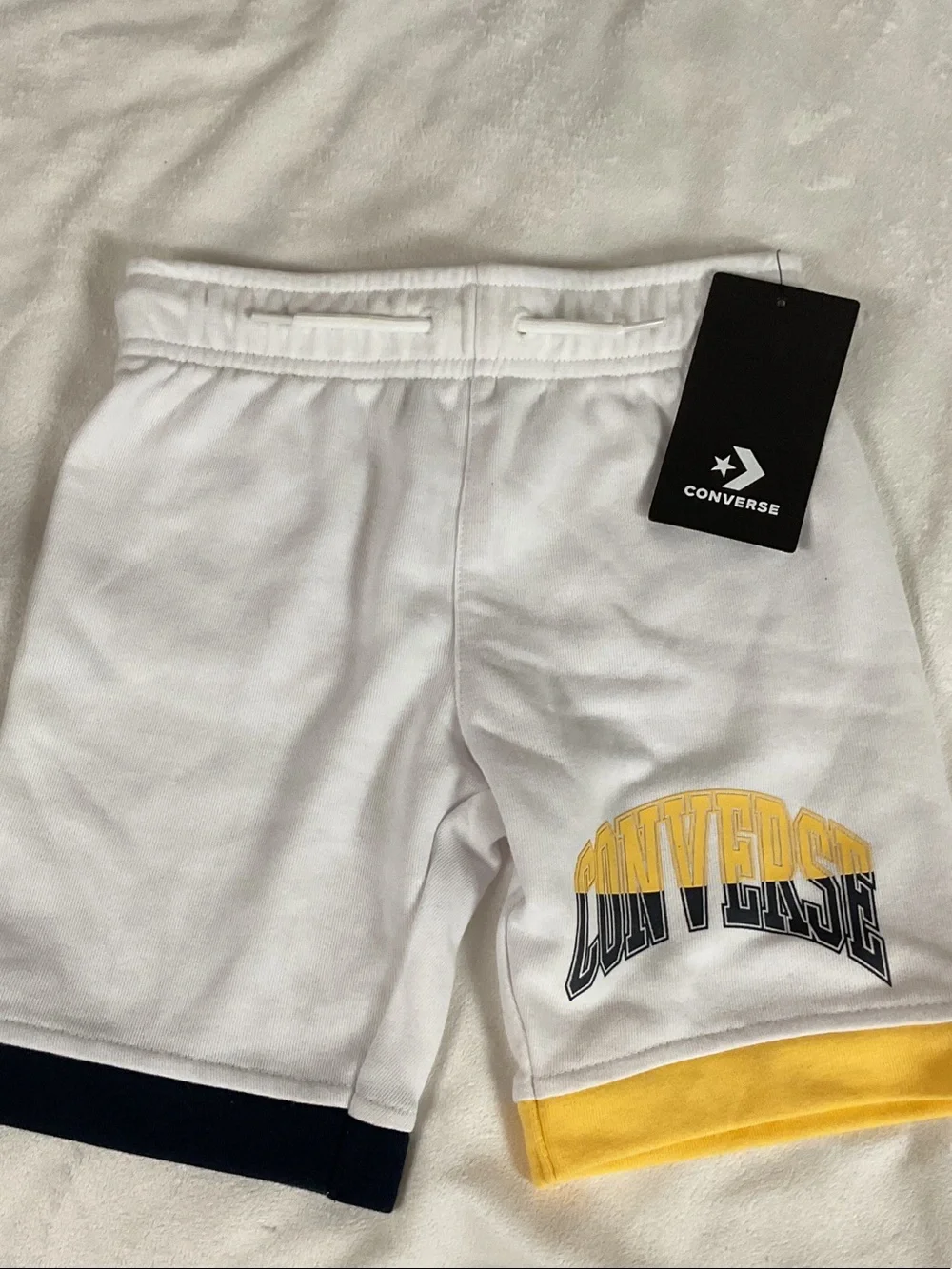Brand New-Converse Boys' Asymmetrical Colorblock shorts